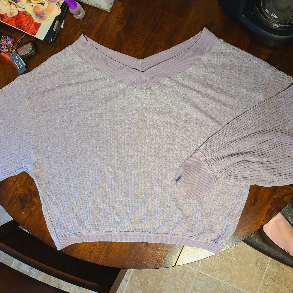Lightweight Lavender V-Neck Sweater